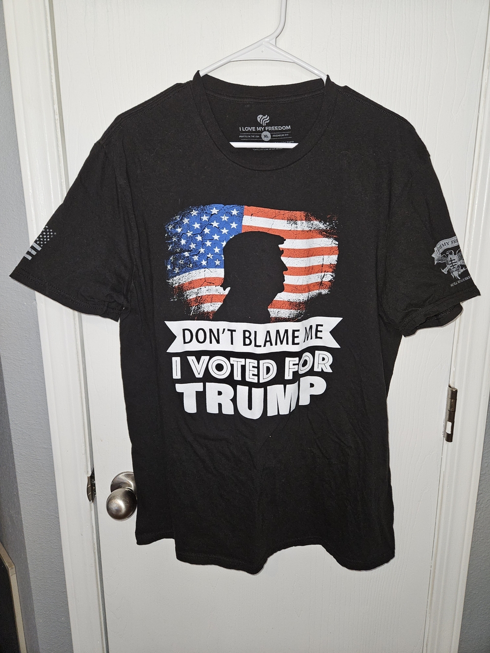 Black Short-Sleeve Graphic Tee - Patriotic Vote Message